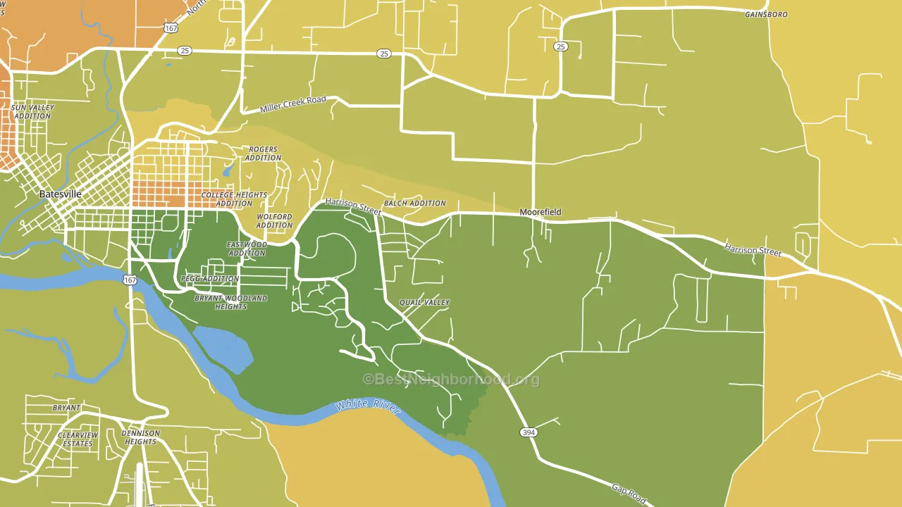 Moorefield, AR block-group voter-turnout map