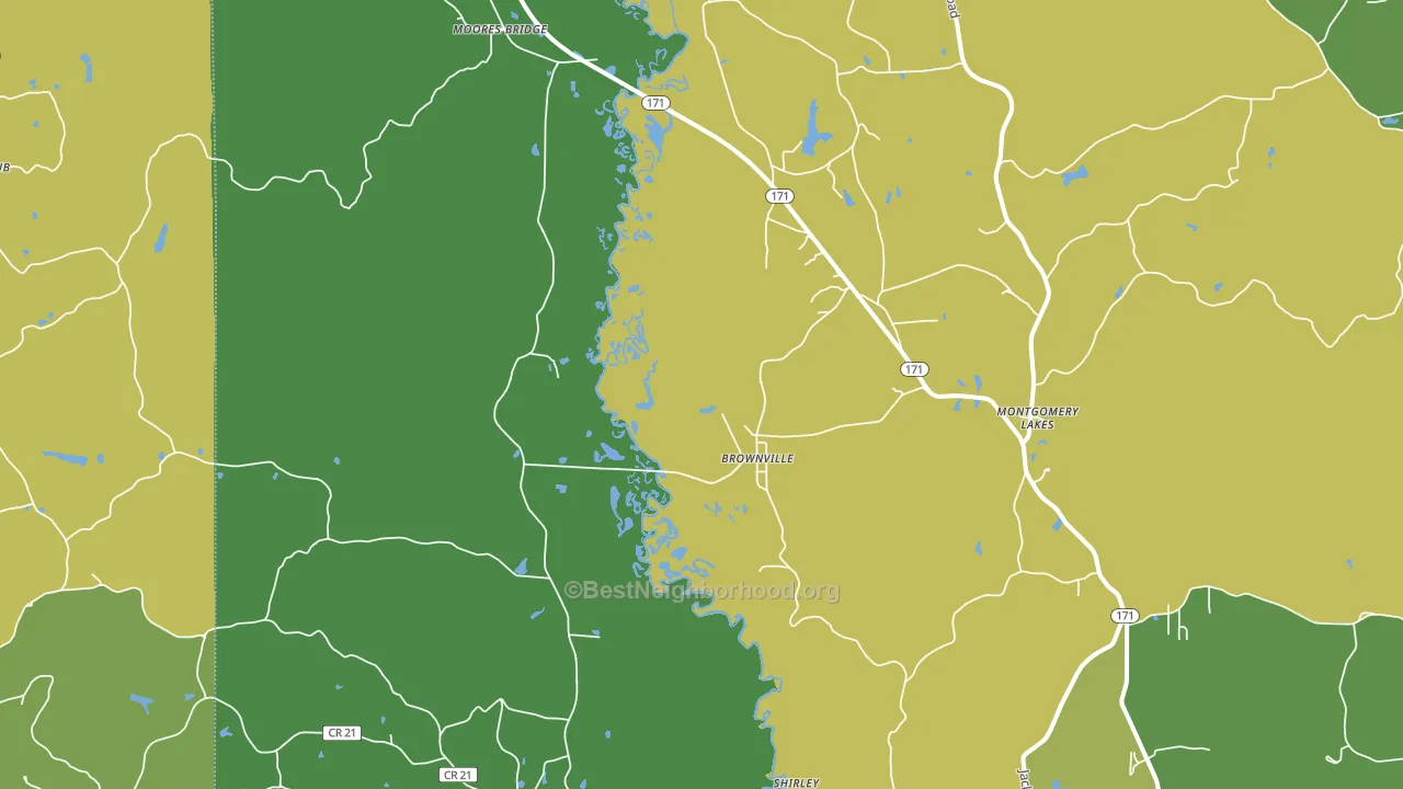Moores Bridge, AL block-group voter-turnout map