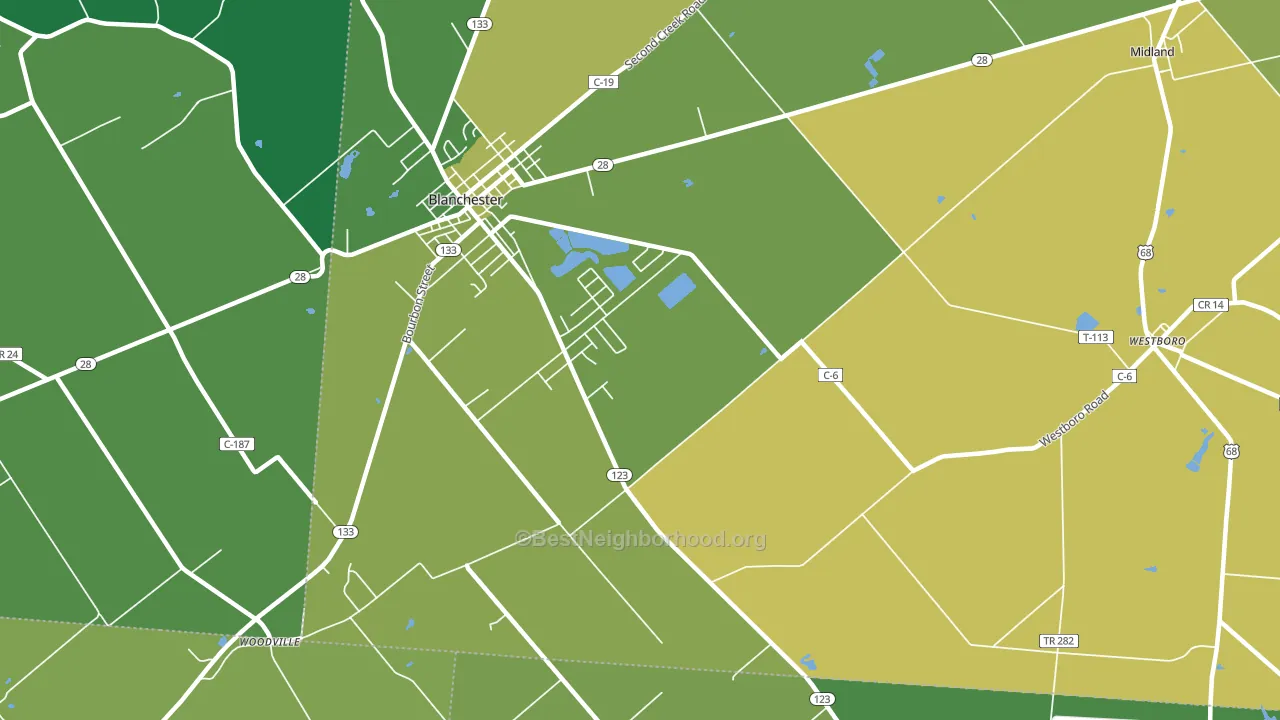 Moores Fork, OH block-group voter-turnout map
