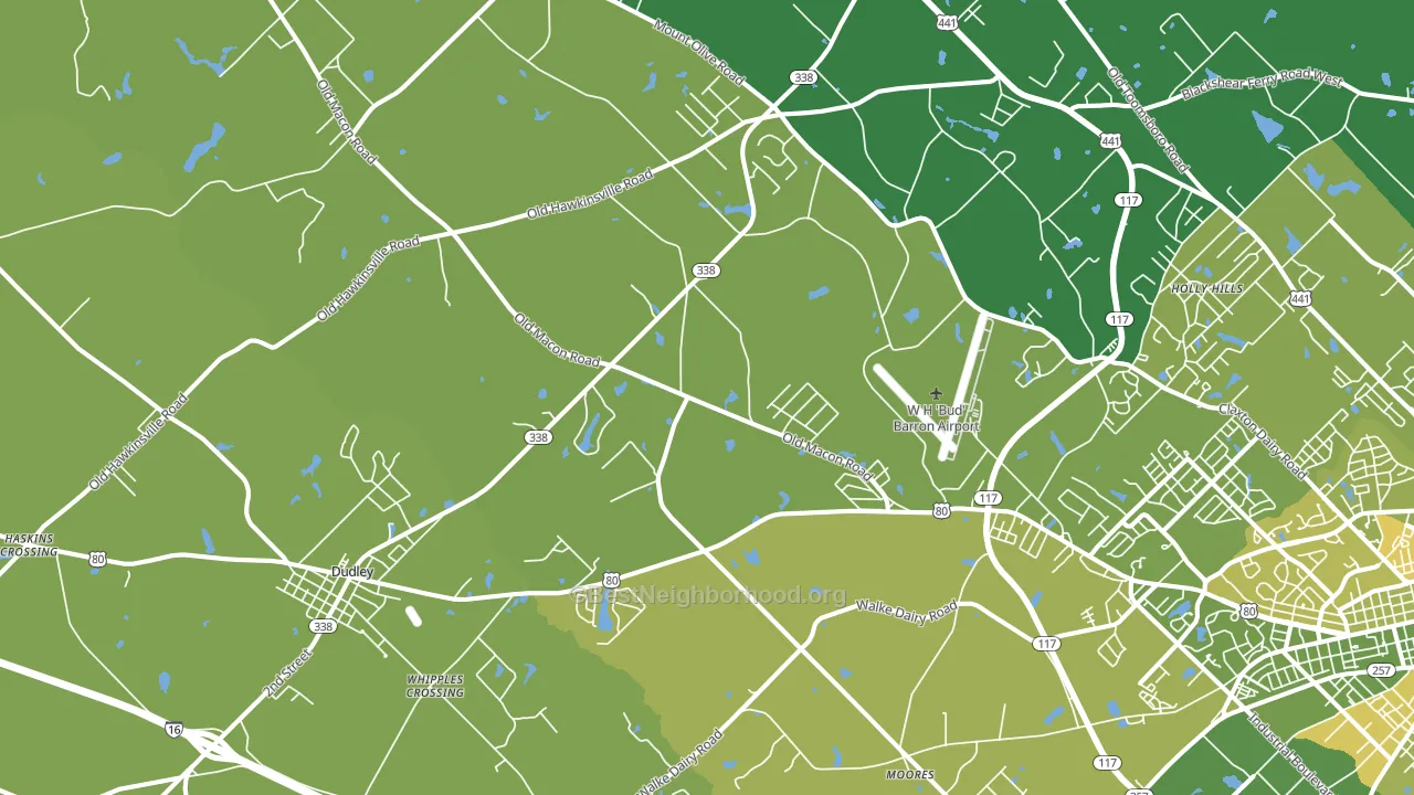 Moores, GA block-group voter-turnout map