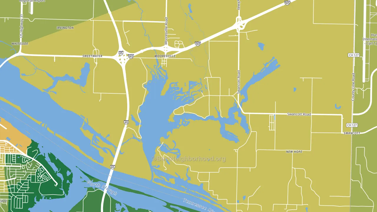 Mooresville, AL block-group voter-turnout map
