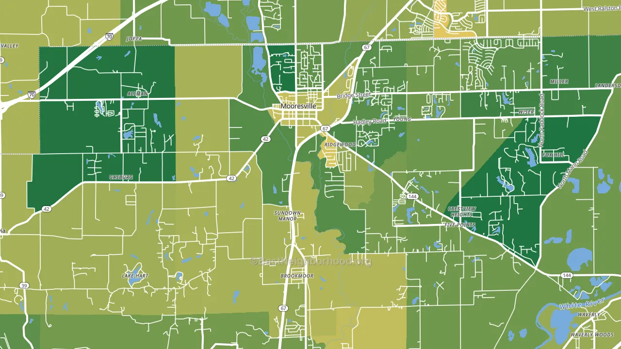 Mooresville, IN block-group voter-turnout map