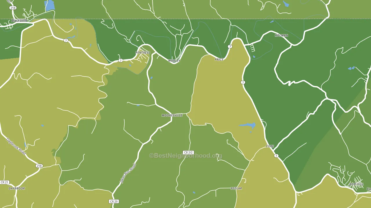 Mooresville, WV block-group voter-turnout map