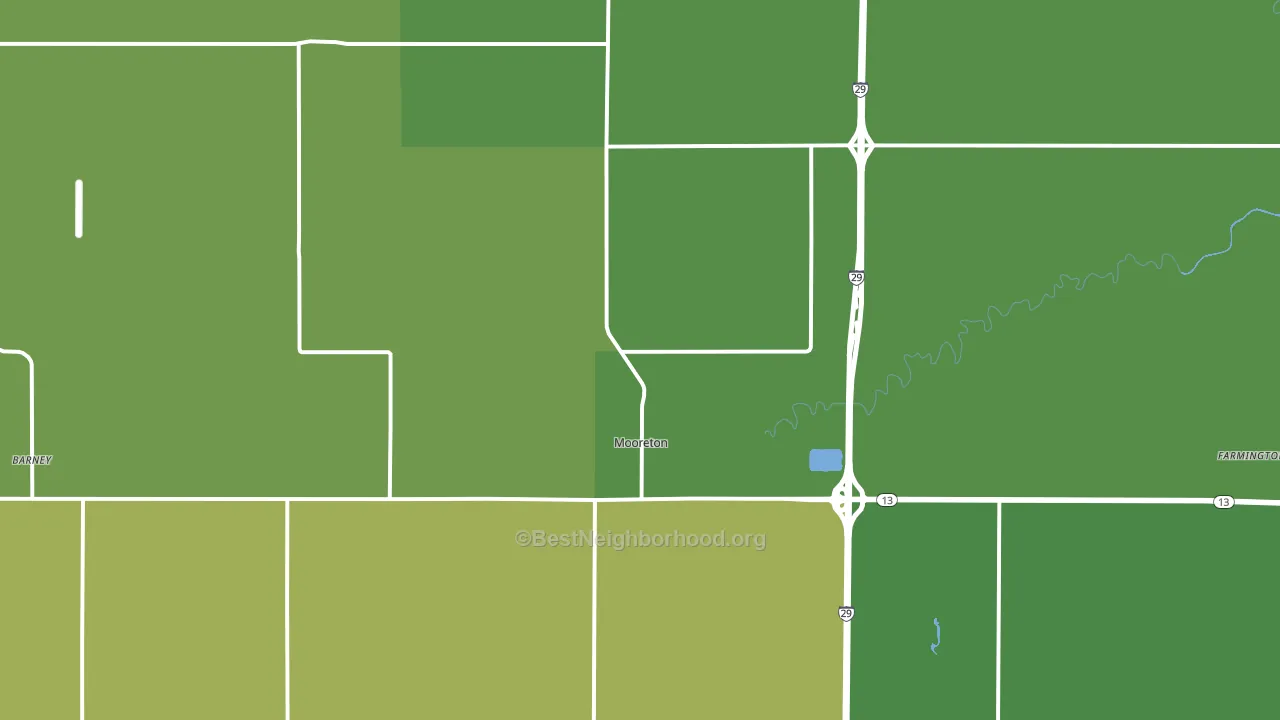 Mooreton, ND block-group voter-turnout map
