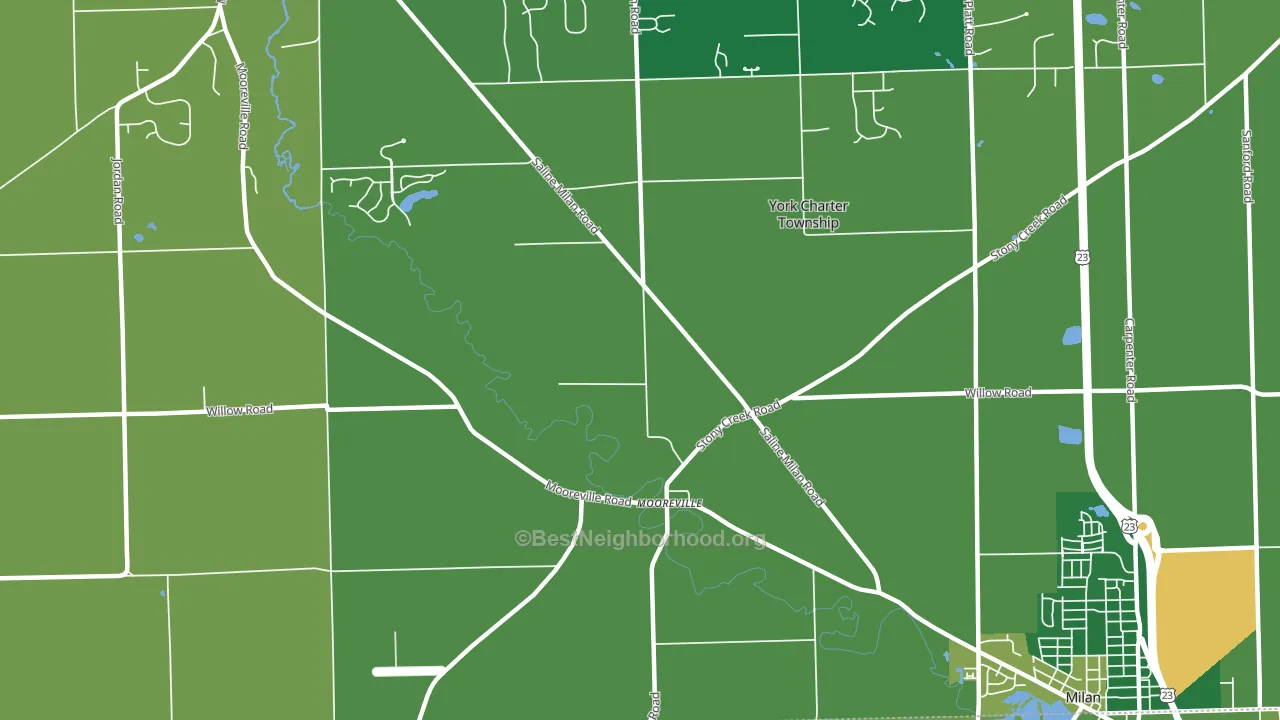 Mooreville, MI block-group voter-turnout map
