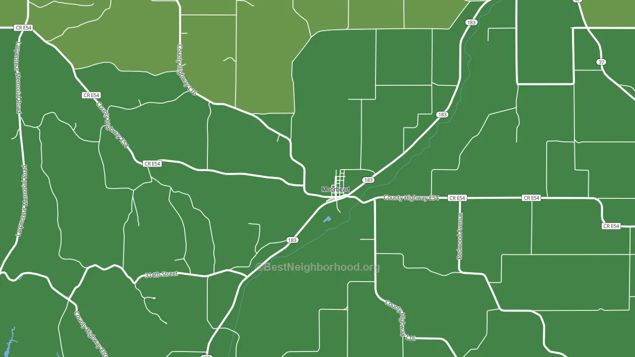 Moorhead, IA block-group voter-turnout map