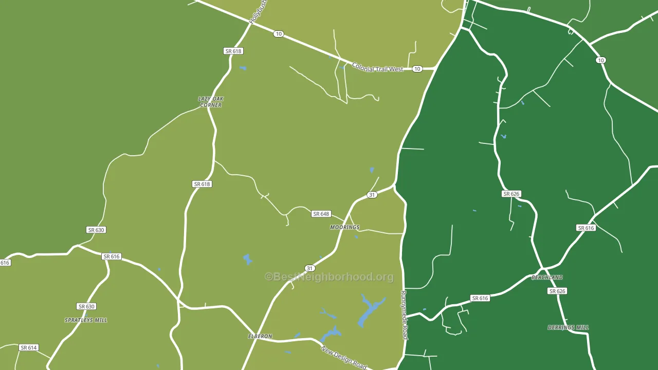 Moorings, VA block-group voter-turnout map