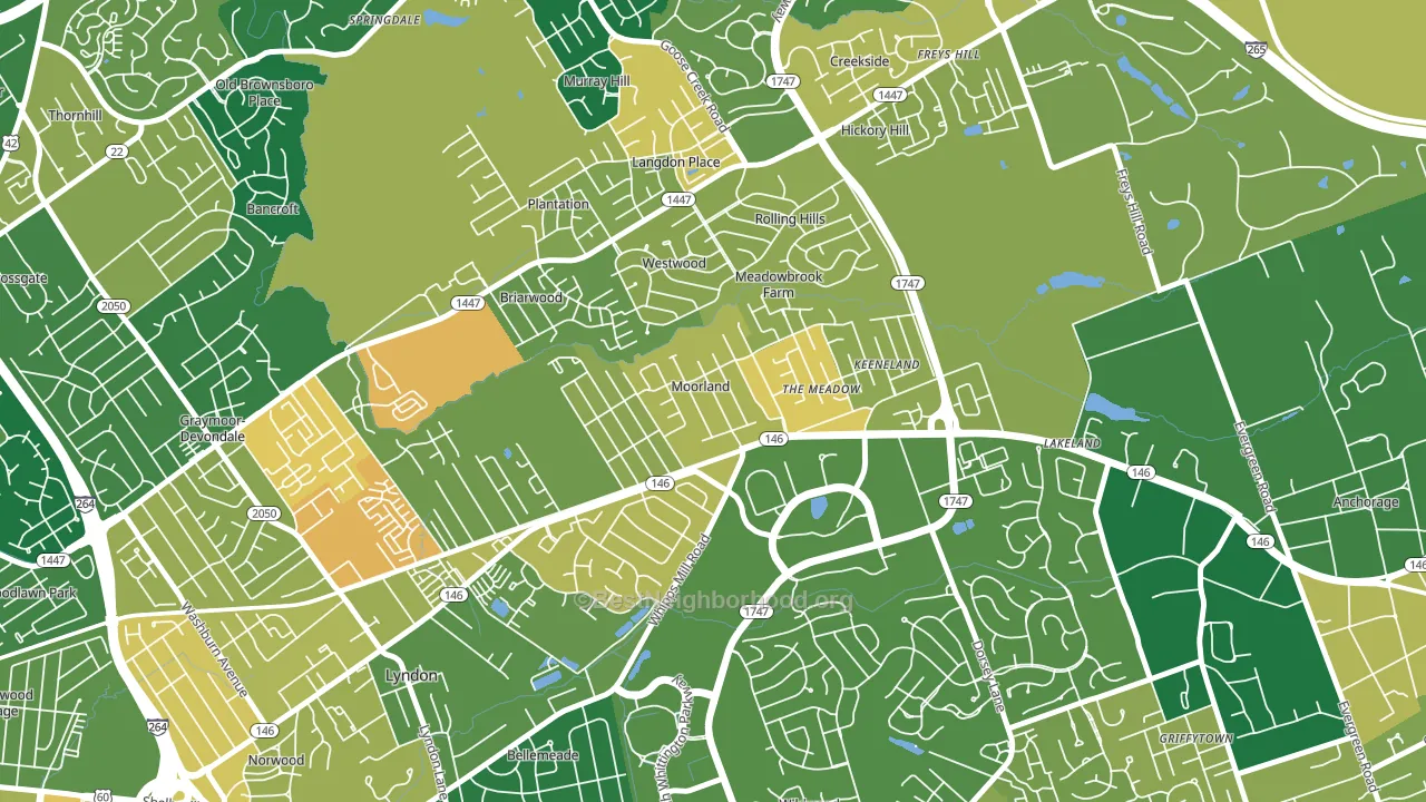 Moorland, KY block-group voter-turnout map