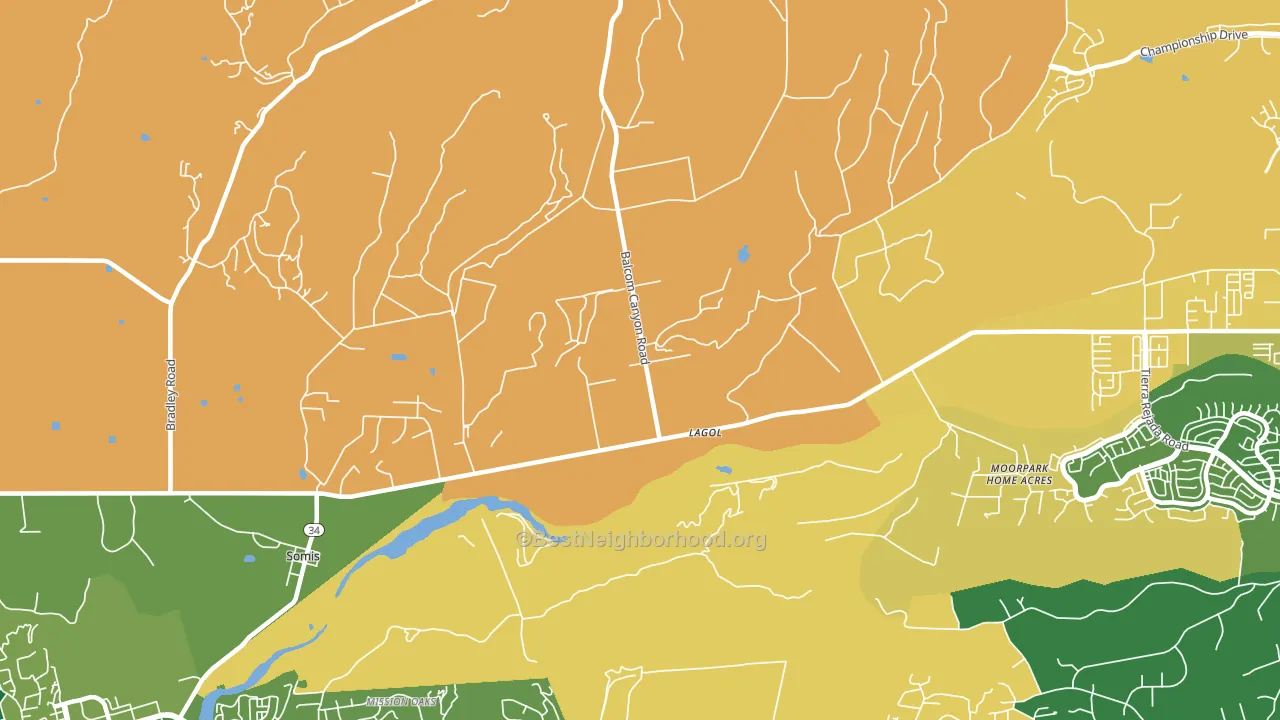 Moorpark Home Acres, CA block-group voter-turnout map