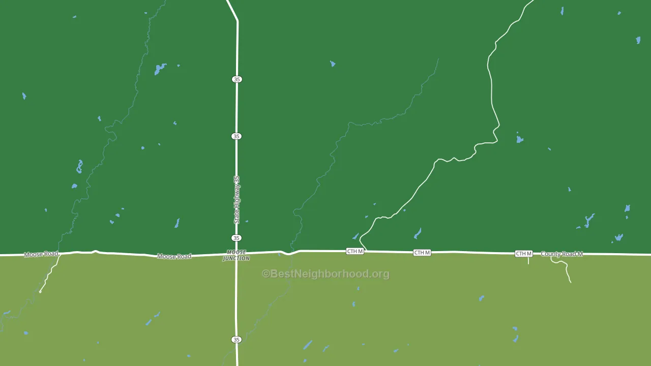 Moose Junction, WI block-group voter-turnout map