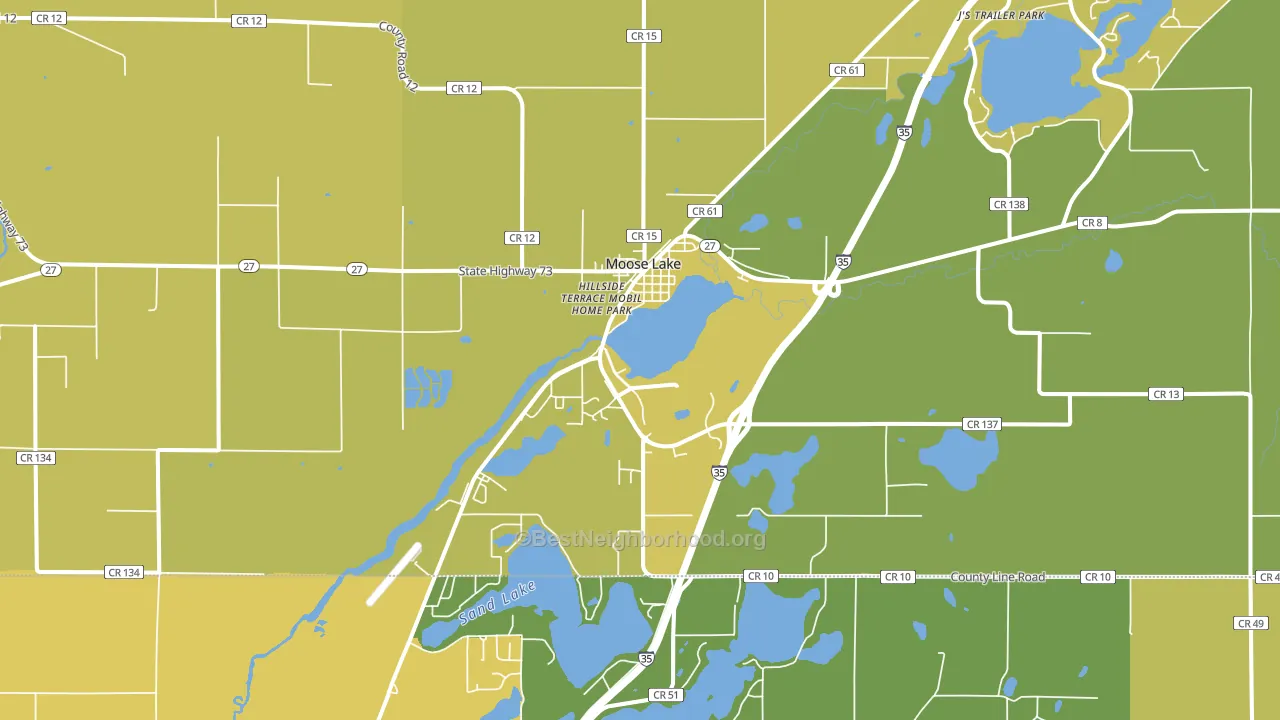 Moose Lake, MN block-group voter-turnout map