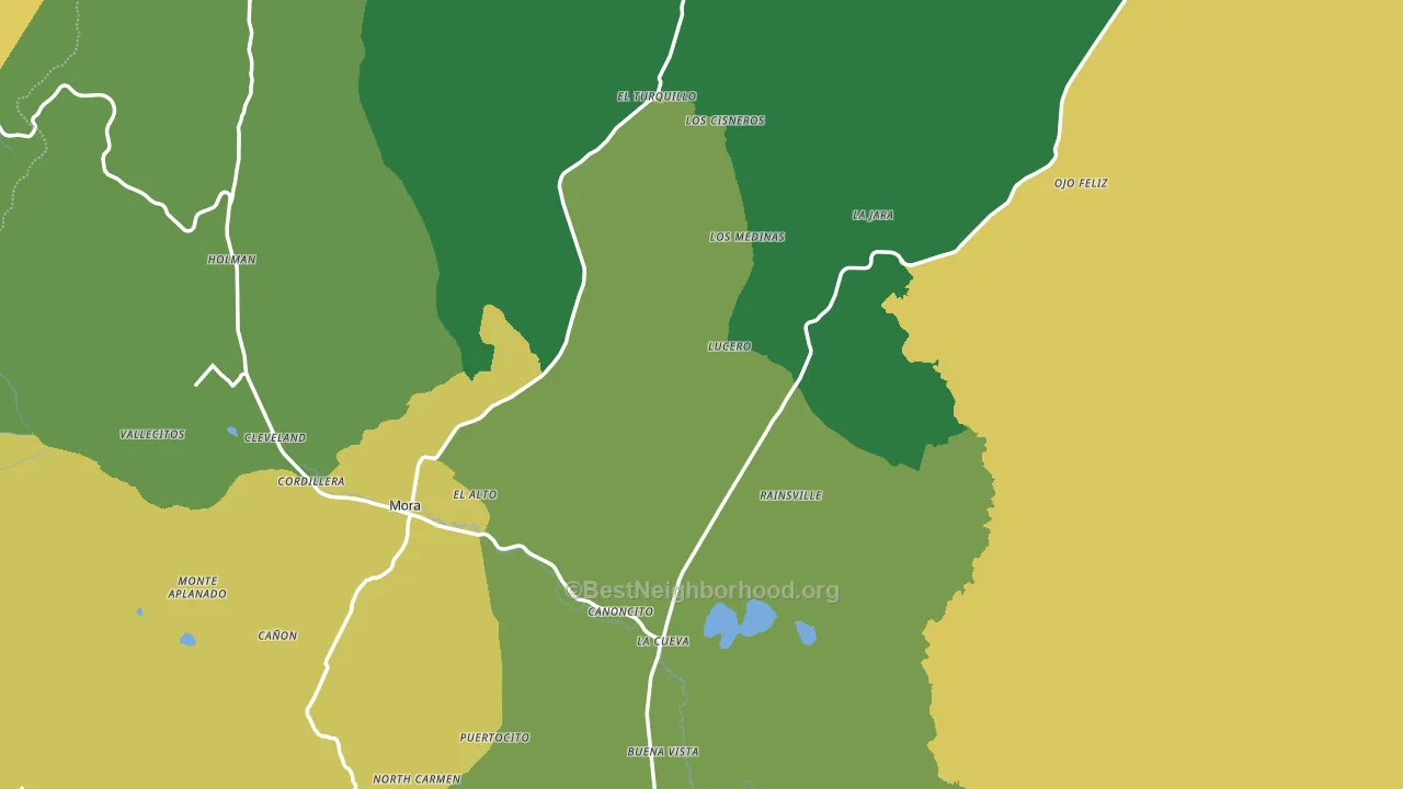 Mora County, NM block-group voter-turnout map