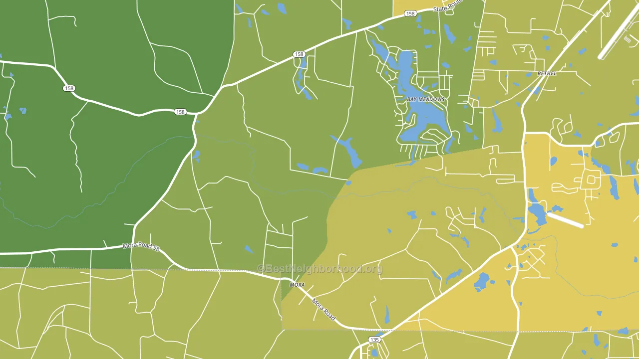 Mora, GA block-group voter-turnout map