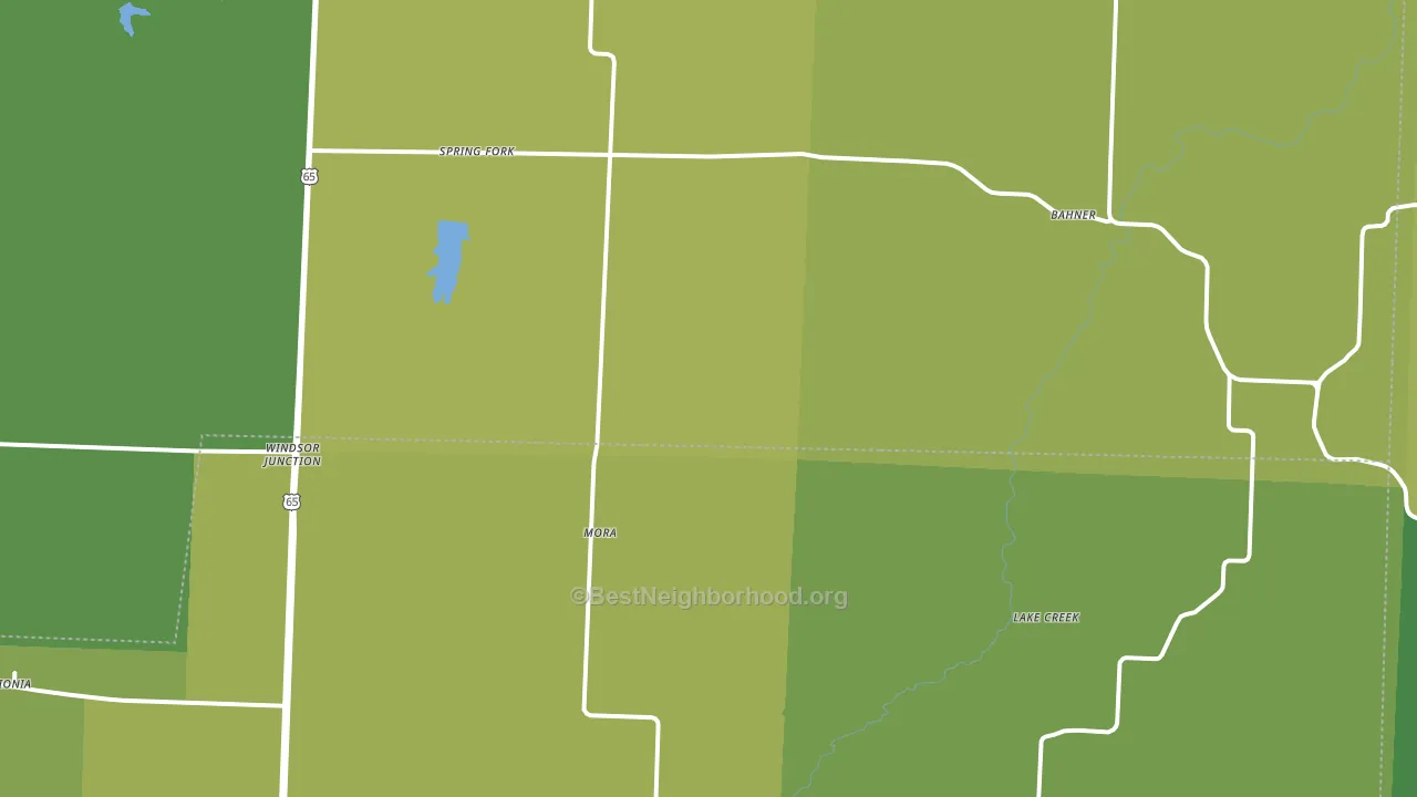 Mora, MO block-group voter-turnout map