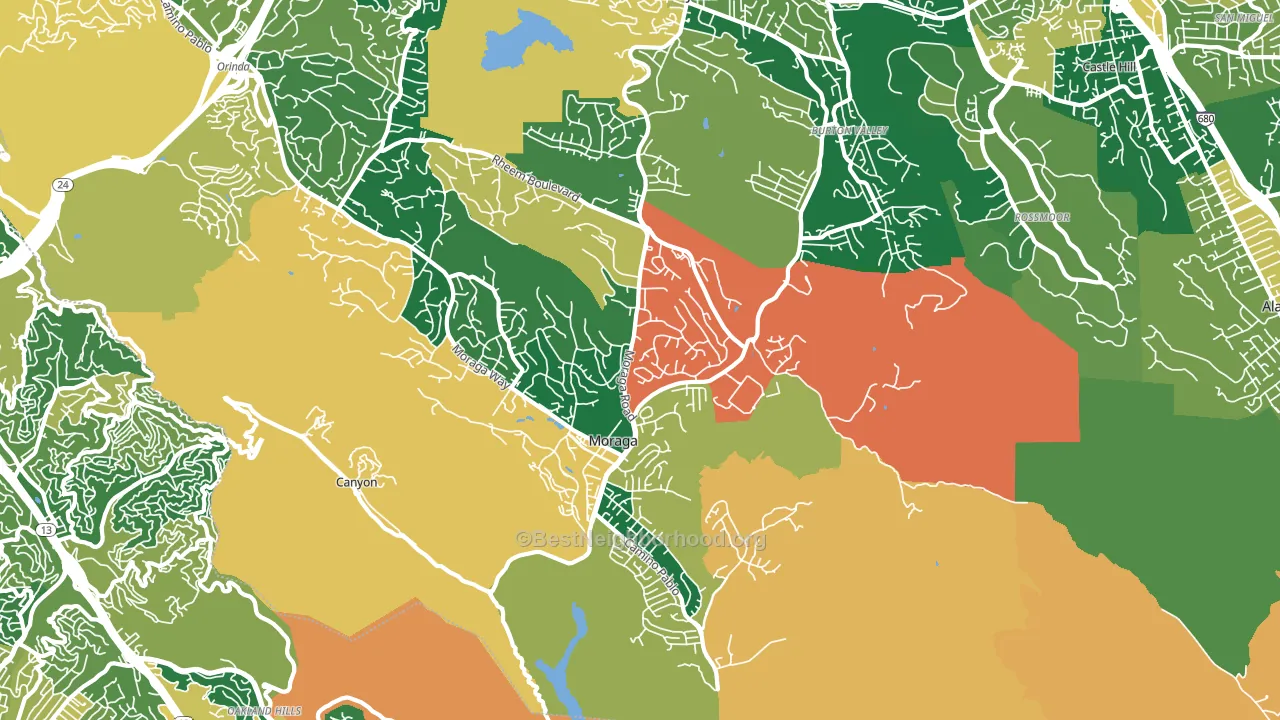 Moraga, CA block-group voter-turnout map