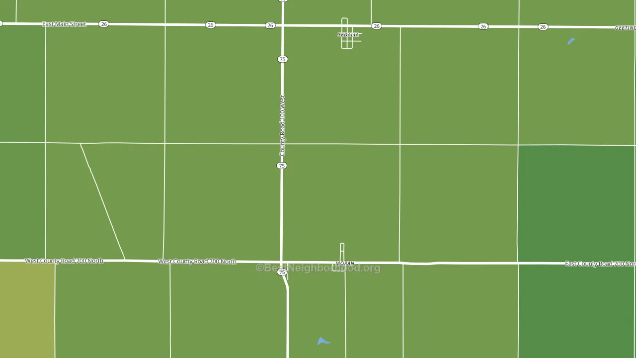 Moran, IN block-group voter-turnout map