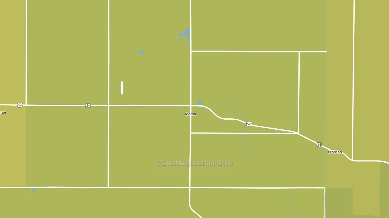 Moran, KS block-group voter-turnout map