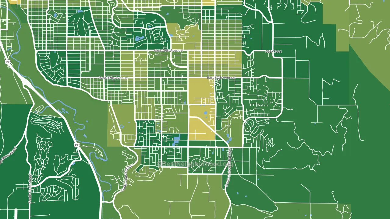 Moran Prairie, Spokane, WA block-group voter-turnout map