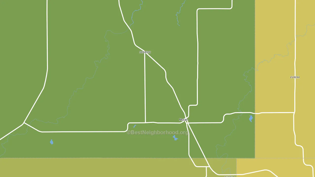 Moran, TX block-group voter-turnout map