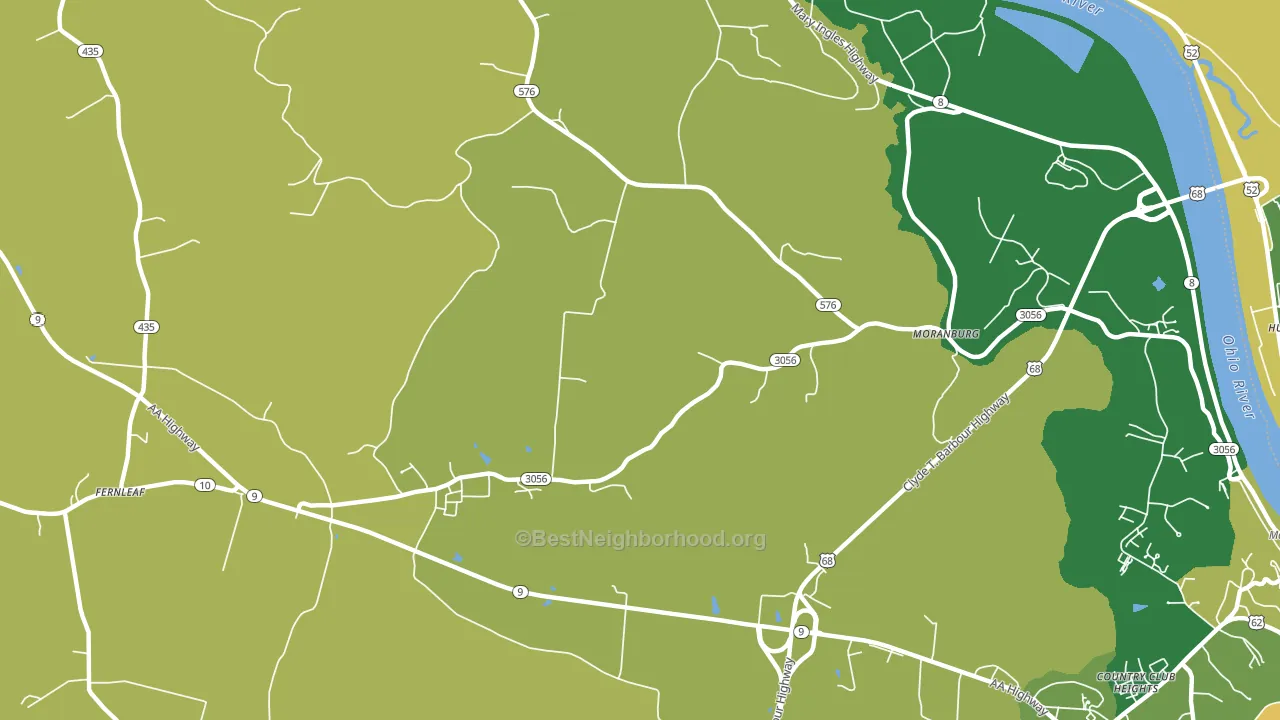 Moranburg, KY block-group voter-turnout map