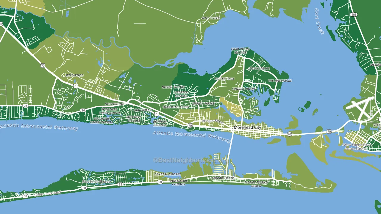 Morehead City, NC block-group voter-turnout map