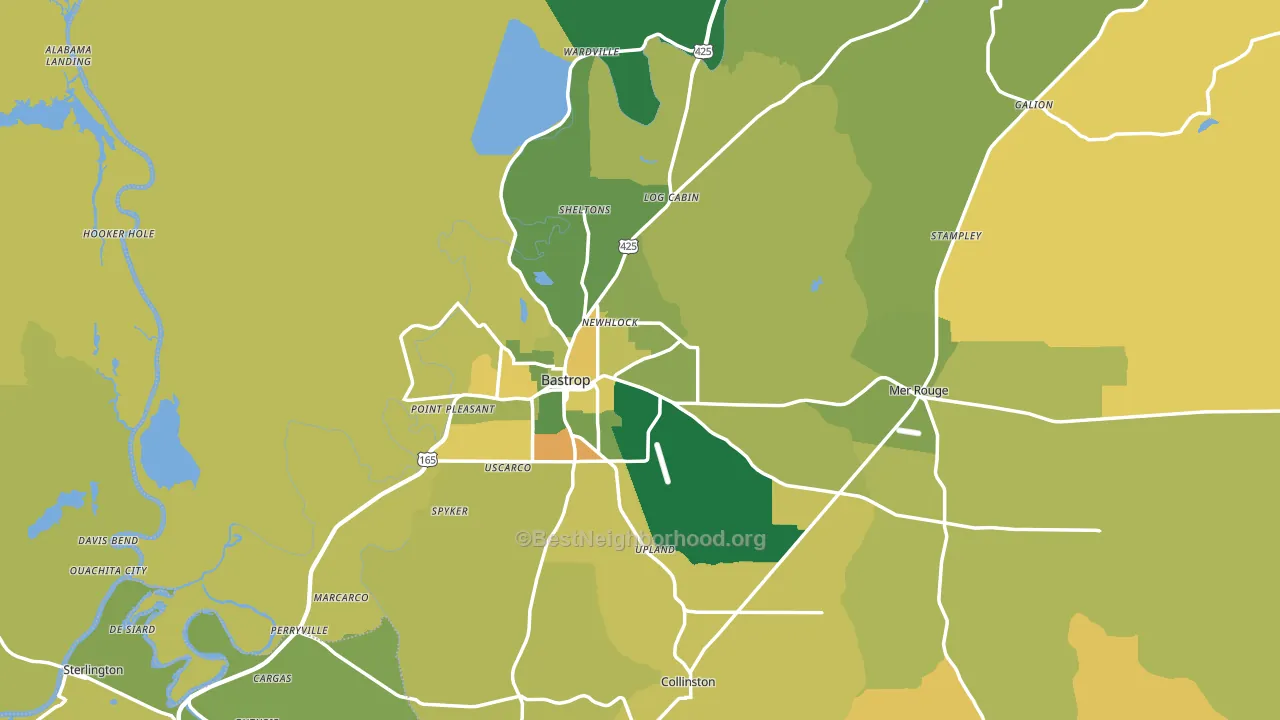 Morehouse Parish, LA block-group voter-turnout map
