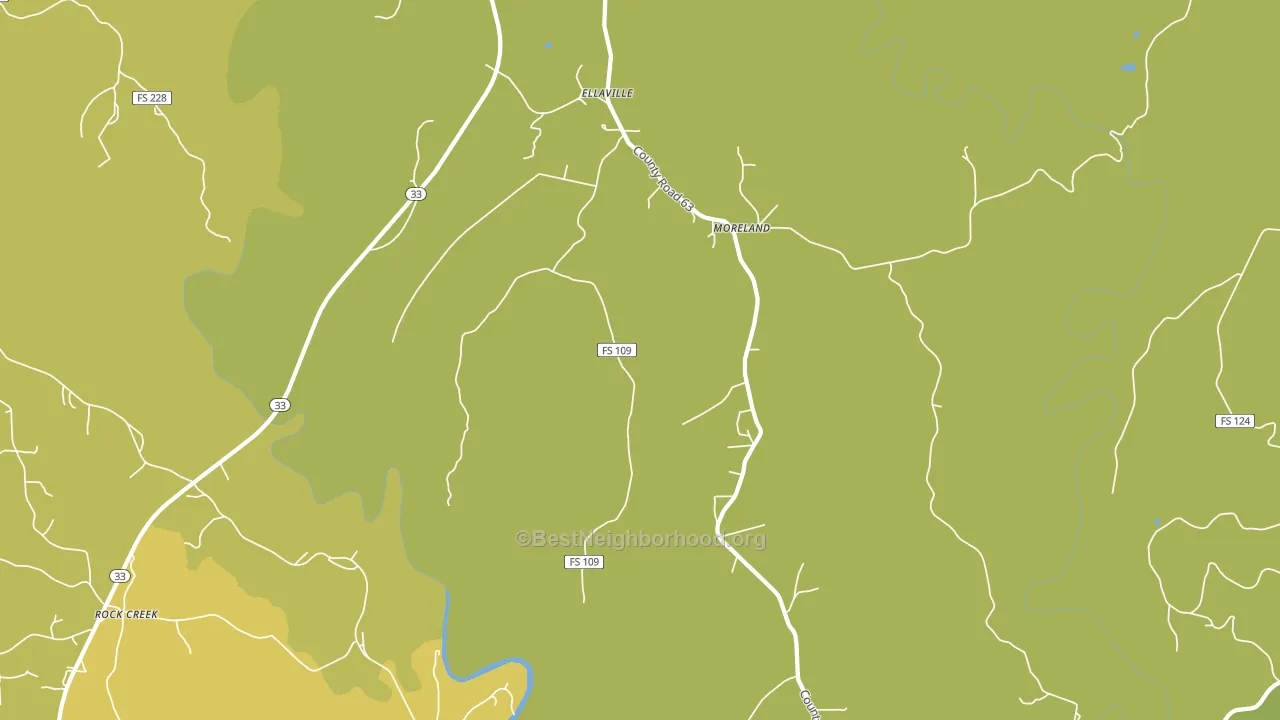 Moreland, AL block-group voter-turnout map