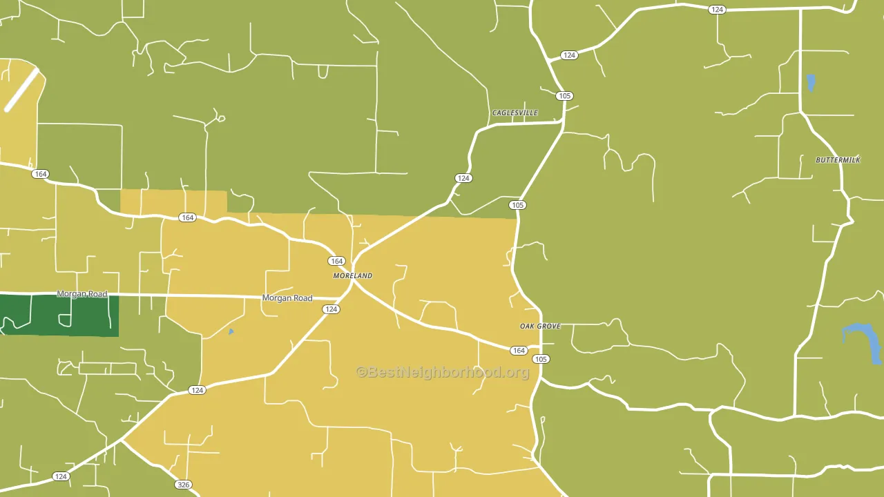 Moreland, AR block-group voter-turnout map