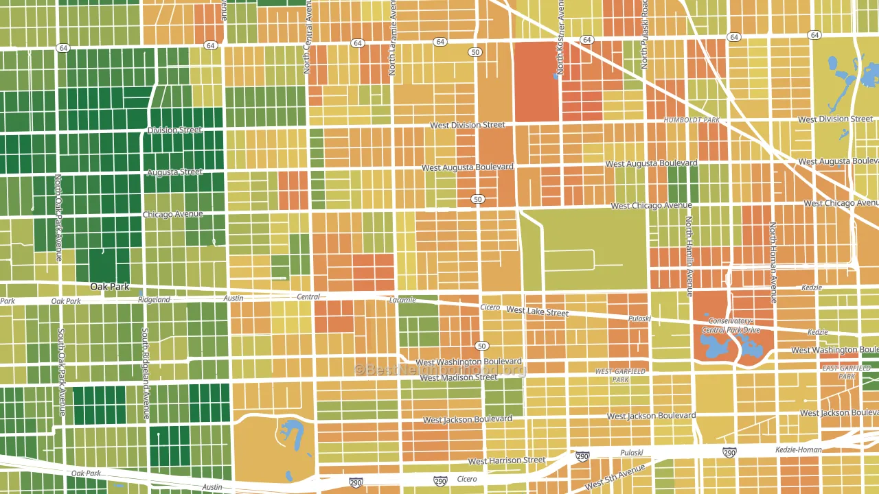 Moreland, Chicago, IL block-group voter-turnout map