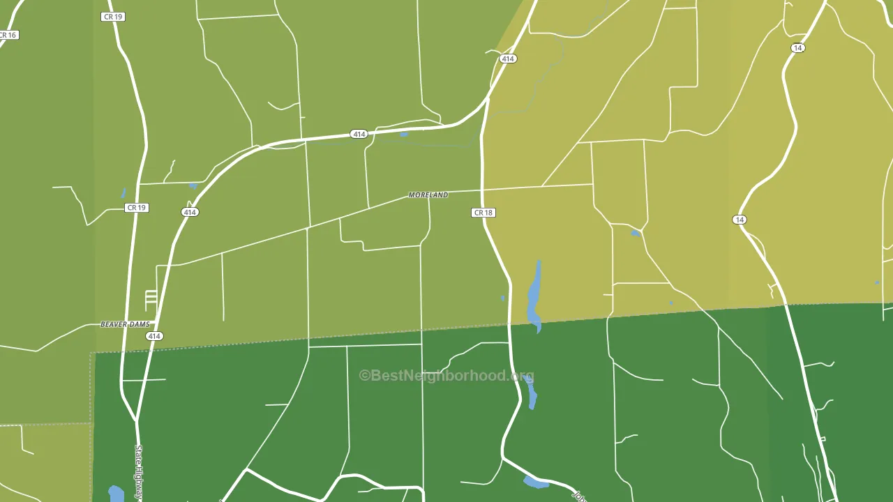 Moreland, NY block-group voter-turnout map