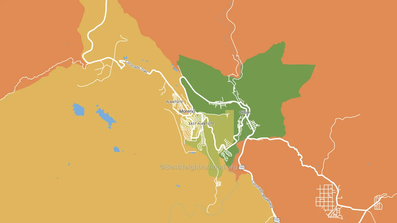 Morenci, AZ block-group voter-turnout map