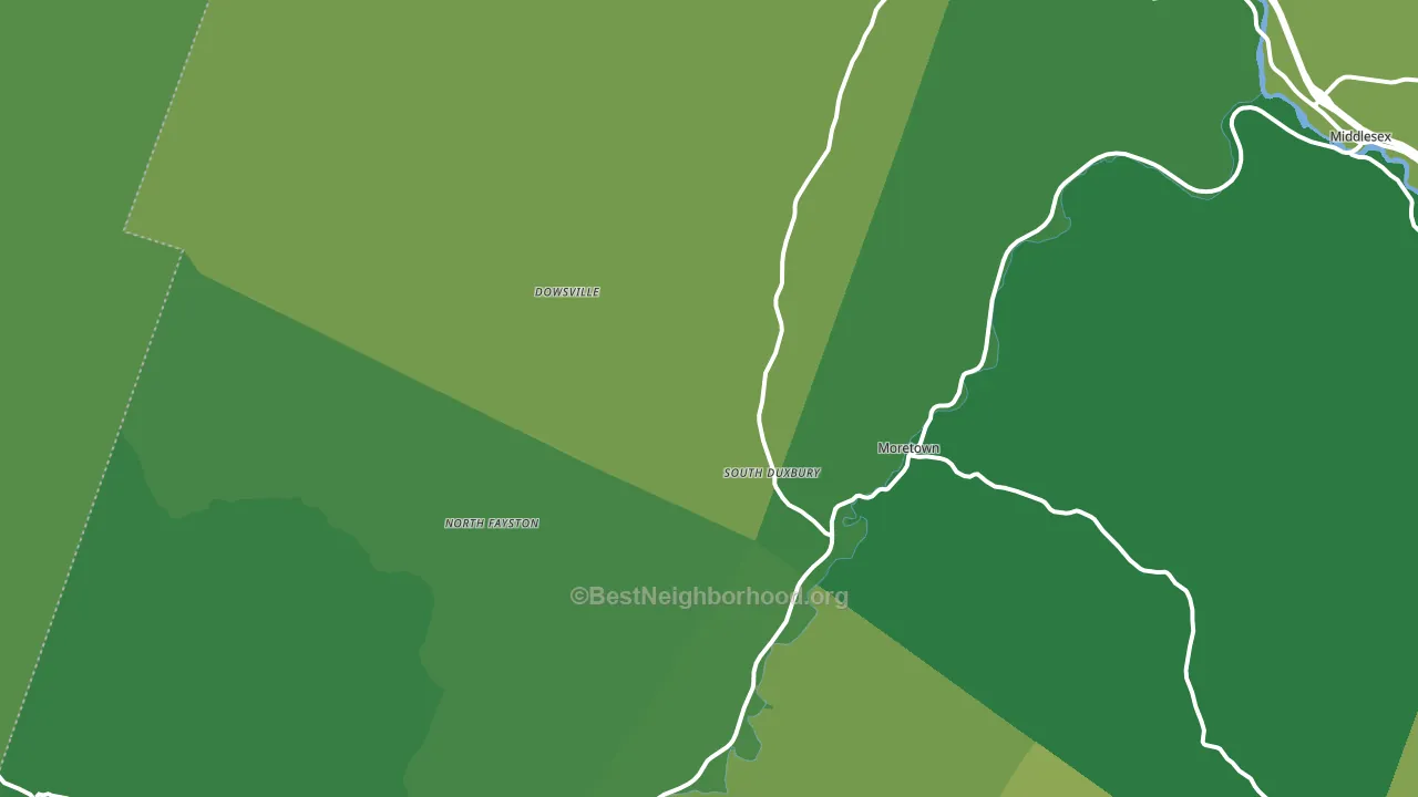 Moretown, VT block-group voter-turnout map