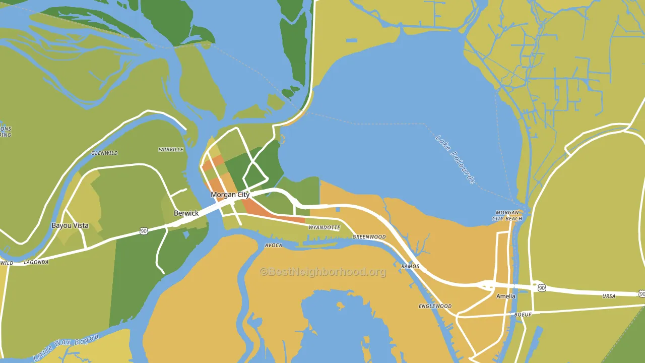 Morgan City, LA block-group voter-turnout map