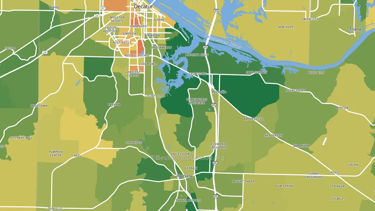 Morgan County, AL block-group voter-turnout map