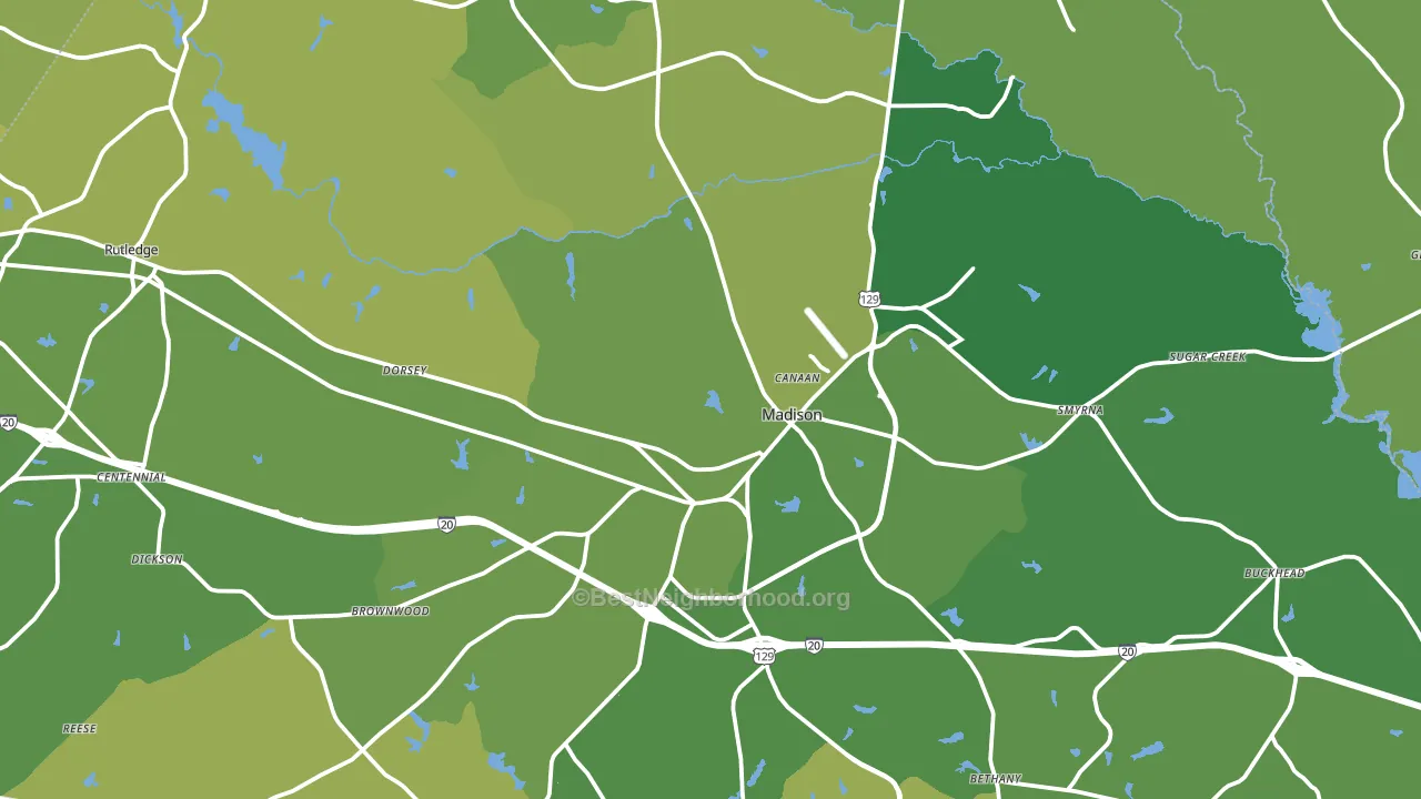 Morgan County, GA block-group voter-turnout map