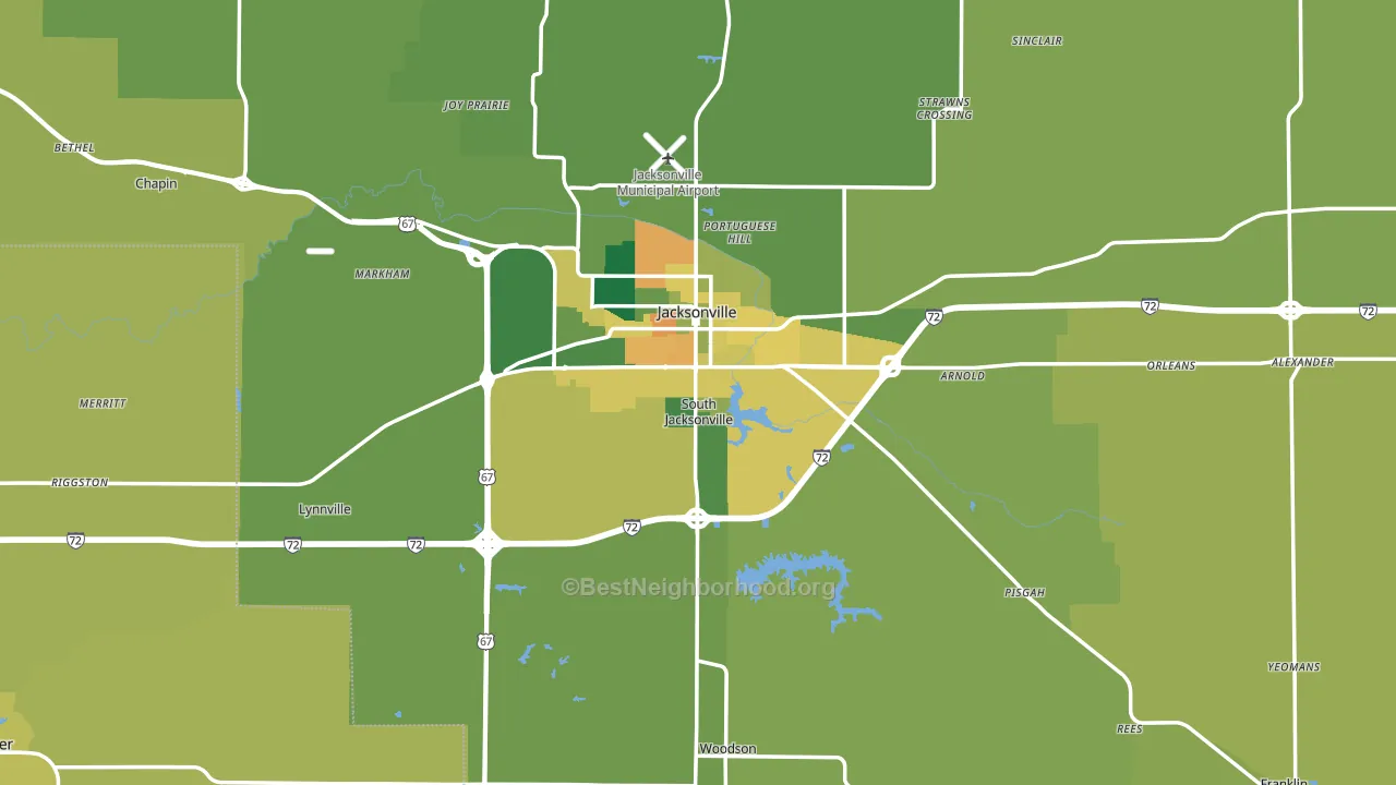 Morgan County, IL block-group voter-turnout map
