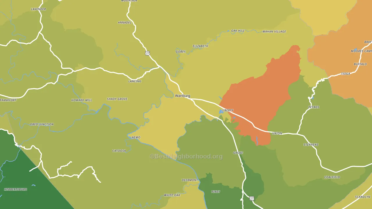 Morgan County, TN block-group voter-turnout map
