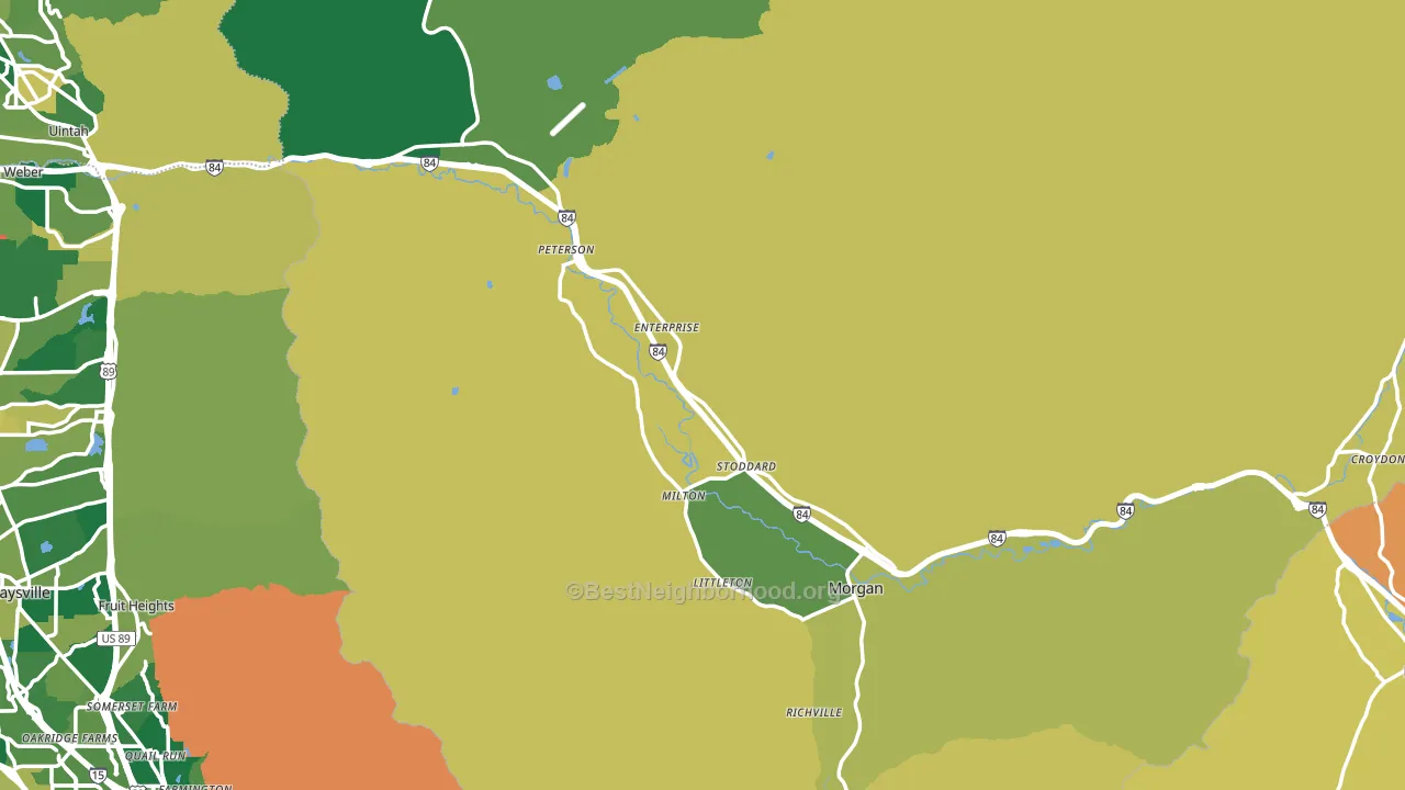 Morgan County, UT block-group voter-turnout map
