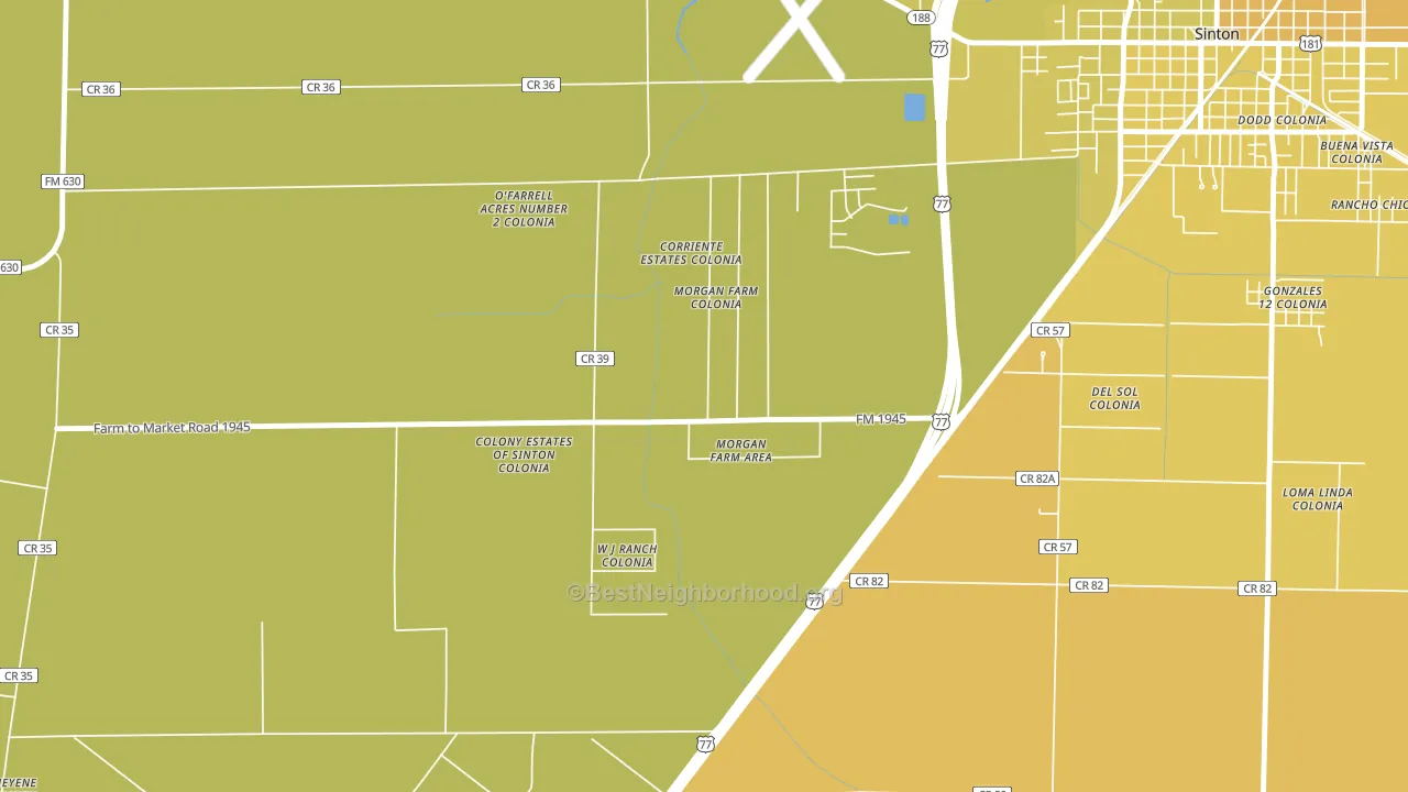 Morgan Farm, TX block-group voter-turnout map