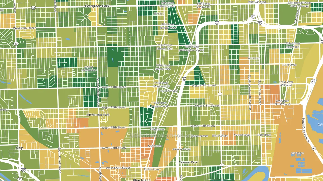 Morgan Park, Chicago, IL block-group voter-turnout map