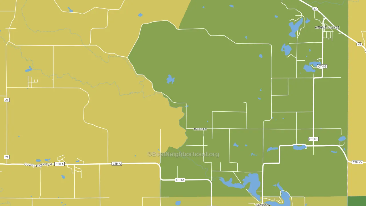 Morgan, WI block-group voter-turnout map