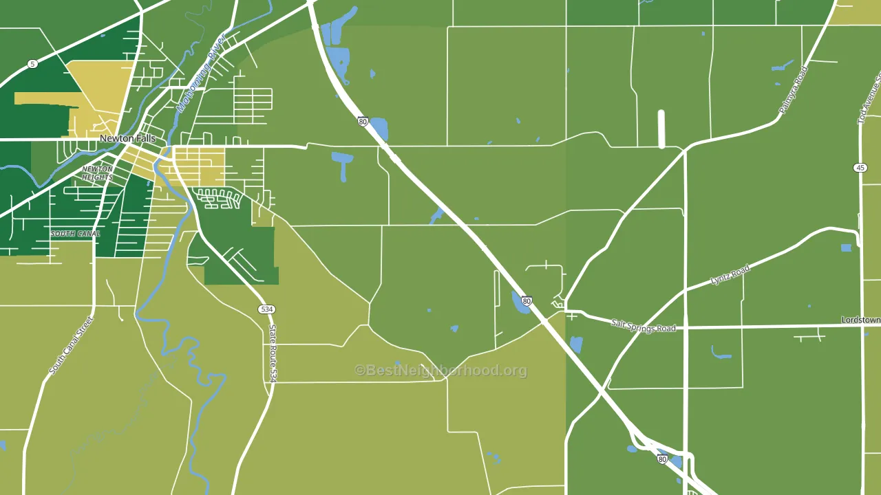 Morgandale, OH block-group voter-turnout map