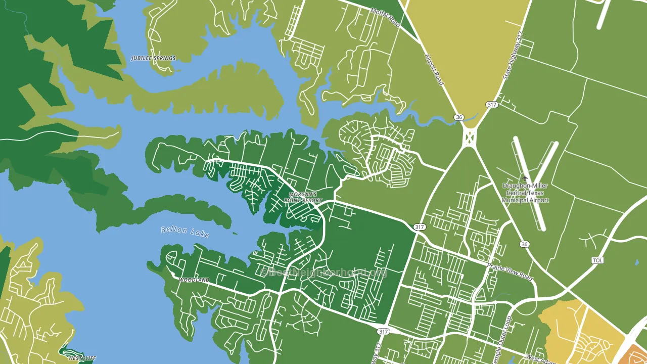 Morgans Point Resort, TX block-group voter-turnout map