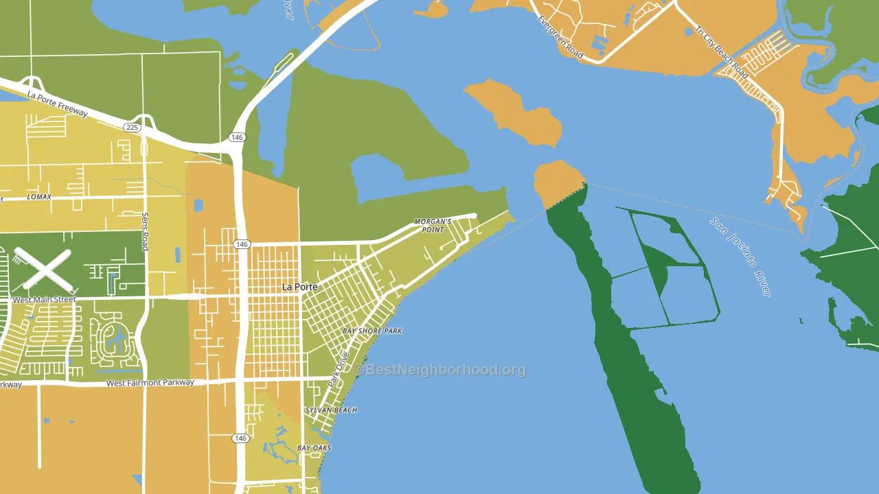 Morgans Point, TX block-group voter-turnout map