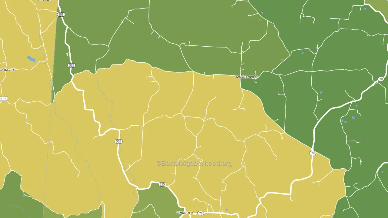 Morgansville, OH block-group voter-turnout map