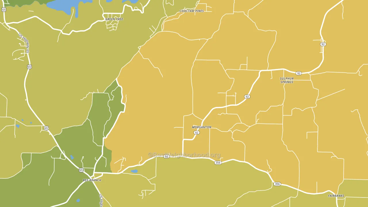 Morganton, AR block-group voter-turnout map