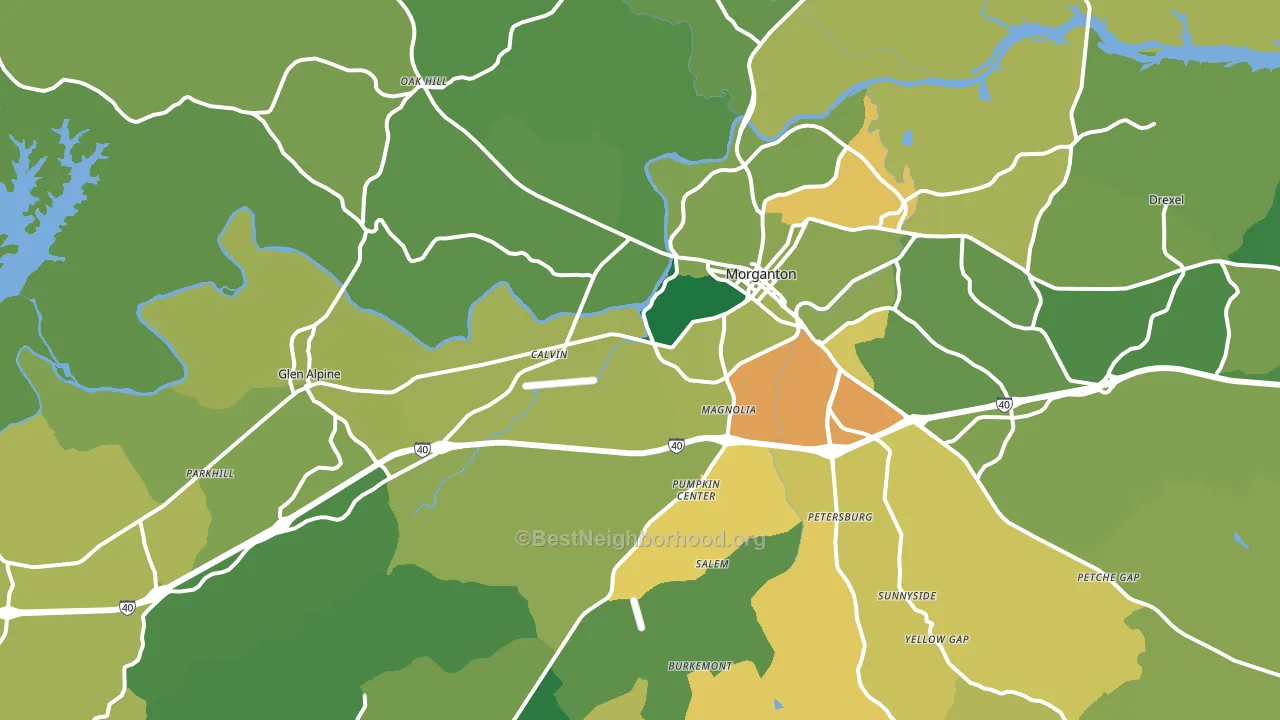 Morganton, NC block-group voter-turnout map