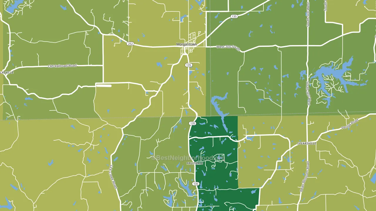 Morgantown, IN block-group voter-turnout map