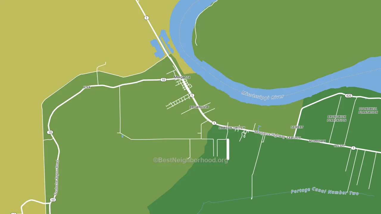 Morganza, LA block-group voter-turnout map