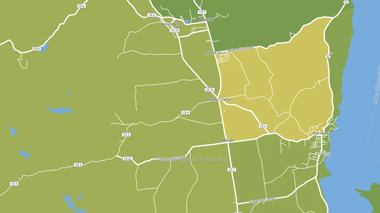 Moriah Center, NY block-group voter-turnout map